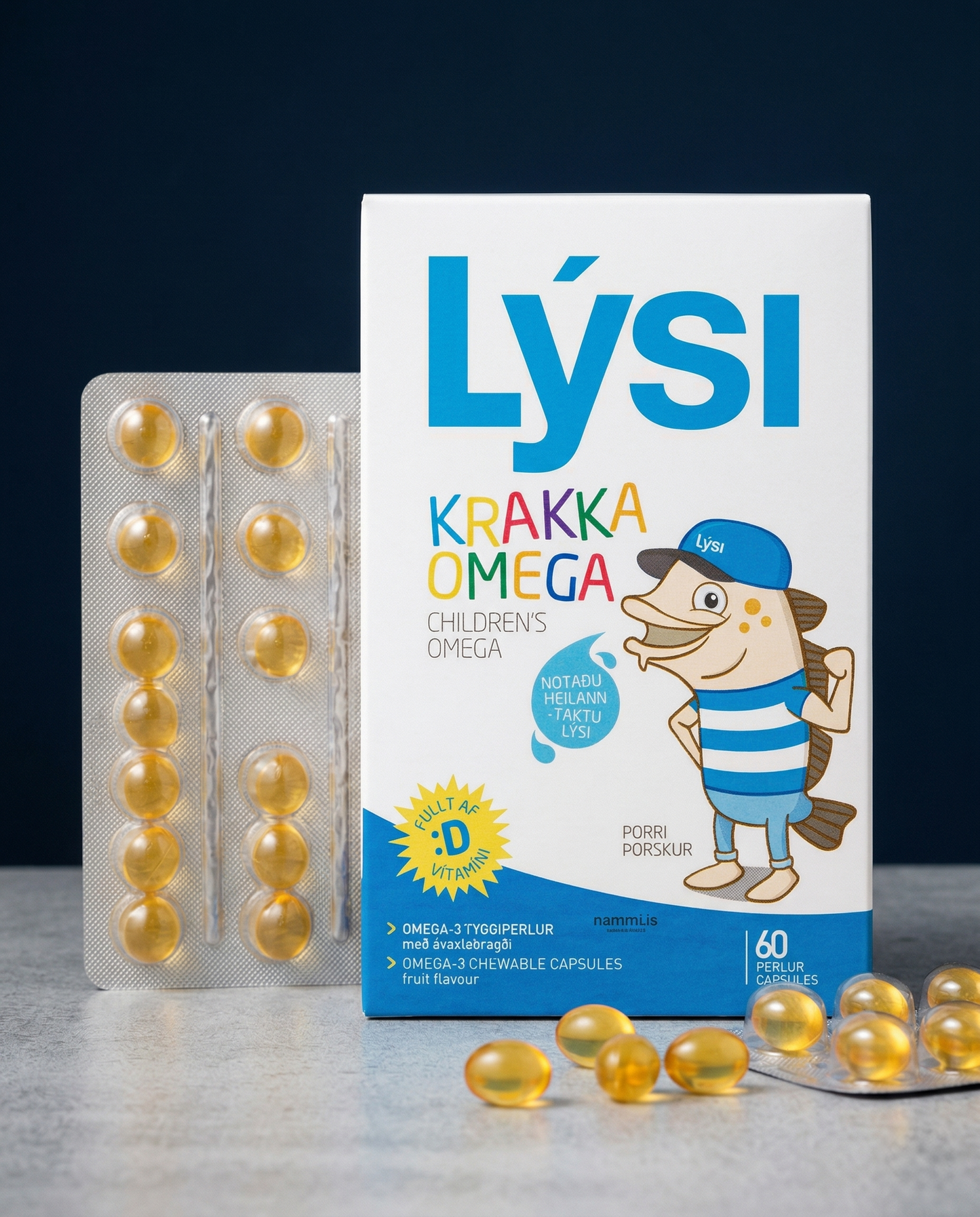 Krakka Lýsi - 儿童鱼油丸 60粒