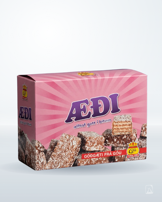 Æði Bitar Chocolate Coconut Wafers Góa 200g, Icelandic chocolate