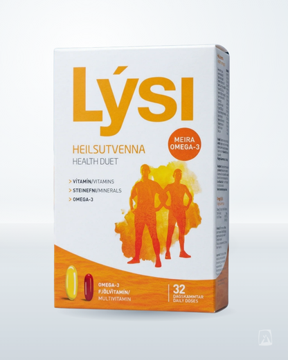 Omega-3 + Multivitamin Duo Lýsi Heilsutvenna 64 ct, Icelandic supplement