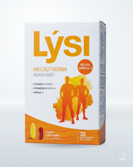 Omega-3 + Multivitamin Duo Lýsi Heilsutvenna 64 ct, Icelandic supplement