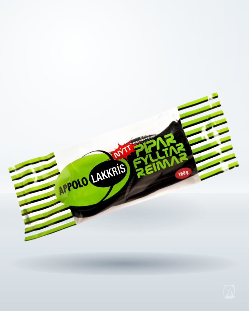 Pepper Licorice Laces Appolo Piparreimar 160g by Góa, Icelandic liquorice