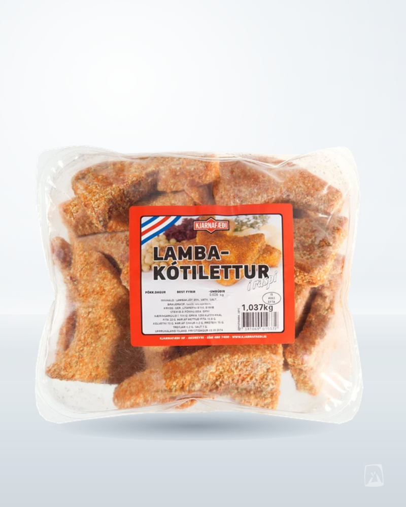 Icelandic Lamb Cutlets in Breadcrumbs Kjarnafæði, Icelandic meat