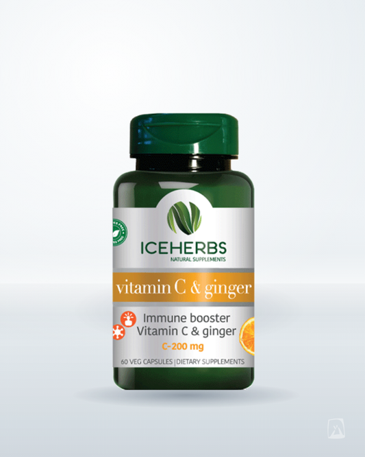 Vitamin C + Ginger Capsules Iceherbs 60 ct, Icelandic supplement