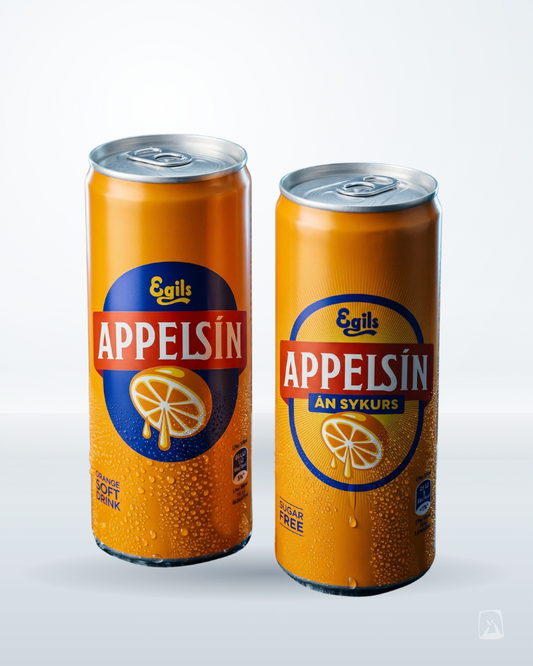 Egils Appelsín Icelandic Orange Soda 330ml by Ölgerðin, Icelandic soft drink
