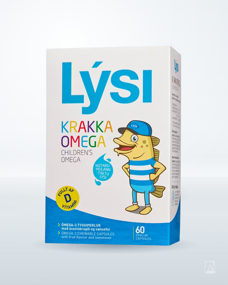 Kids Omega-3 Capsules Krakkalýsi, Lýsi 60 ct, Icelandic supplement