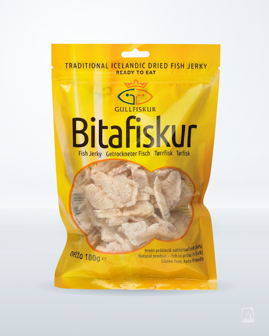 Gold Bites Dried Fish Gullfiskur Harðfiskur 200g, Icelandic seafood
