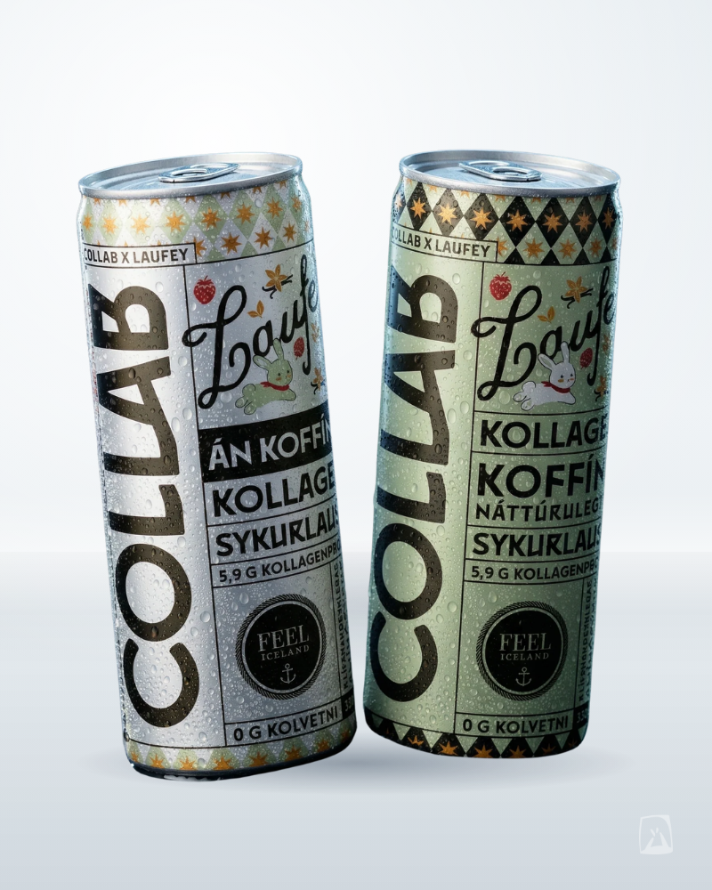 Laufey x Collab Drink Strawberry & Matcha 330ml by Collab x Ölgerðin, Icelandic soft drink