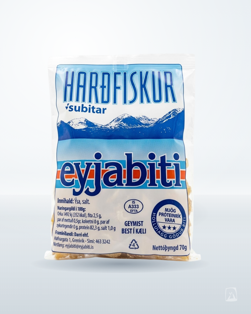Dried Haddock Fish Jerky Eyjabiti Harðfiskur 200g, Icelandic seafood