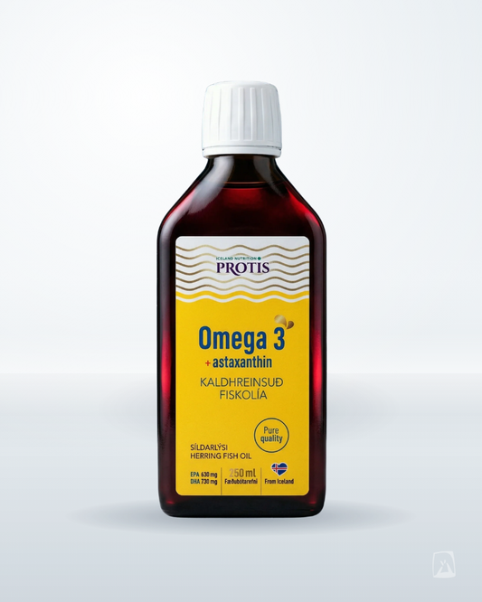 Omega-3 Fish Oil with Astaxanthin 250ml by Protis, Icelandic supplement