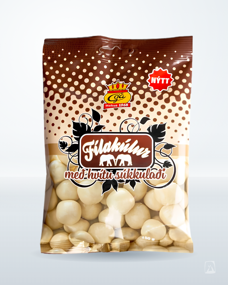 Fílakúlur White Chocolate Licorice Góa 150g, Icelandic chocolate
