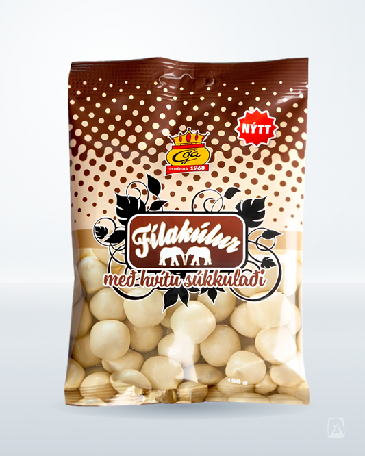Fílakúlur White Chocolate Licorice Góa 150g, Icelandic chocolate