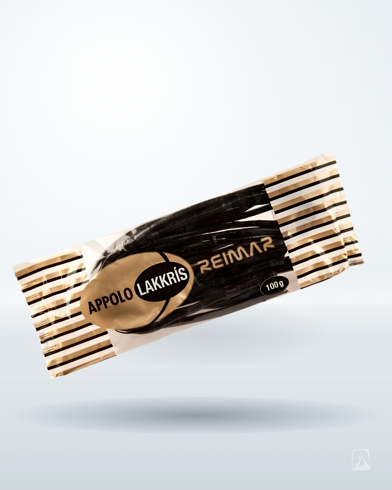 Marzipan Licorice Laces Appolo Fylltar Reimar 200g by Góa, Icelandic liquorice