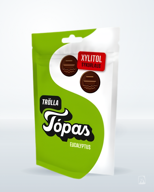 Tópas Eucalyptus Pastilles Nói Síríus 100g by Nói Siríus, Icelandic candy