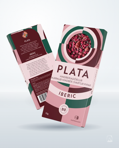 PLATA Iberic Chocolate Raspberry Dates & Black Pepper, CIRCOLO 70g, Icelandic chocolate