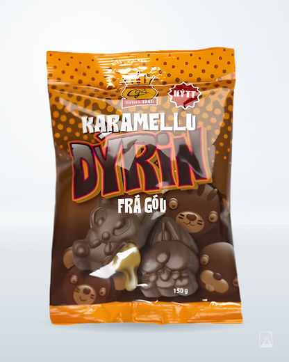 Karamelludýr Chocolate Caramel Animals Góa 150g, Icelandic chocolate