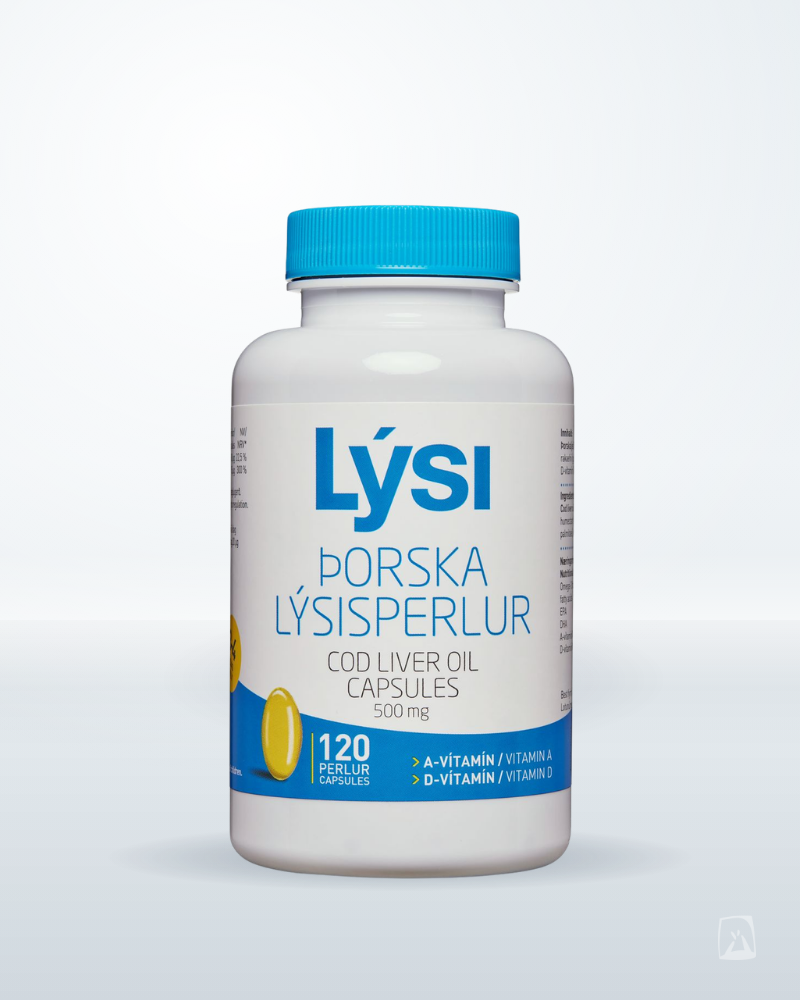 Lýsi Cod Liver Oil Capsules 120 ct, Icelandic supplement