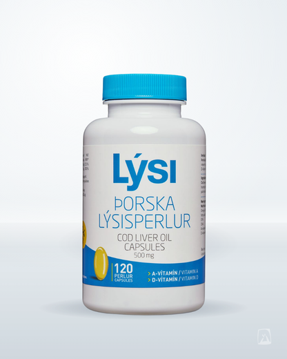 Lýsi Cod Liver Oil Capsules 120 ct, Icelandic supplement