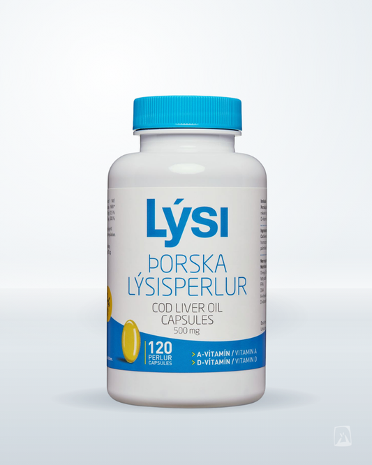 Lýsi Cod Liver Oil Capsules 120 ct, Icelandic supplement