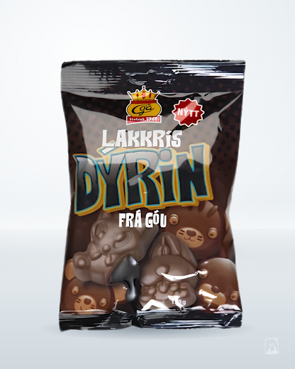 Lakkrísdýr Chocolate Licorice Animals Góa 150g, Icelandic chocolate