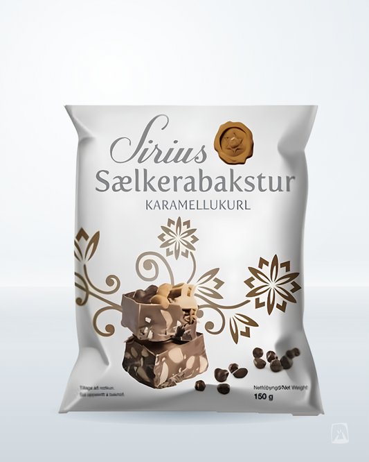 Caramel Chocolate Pieces Síríus Karamellukurl 150g by Nói Siríus, Icelandic chocolate
