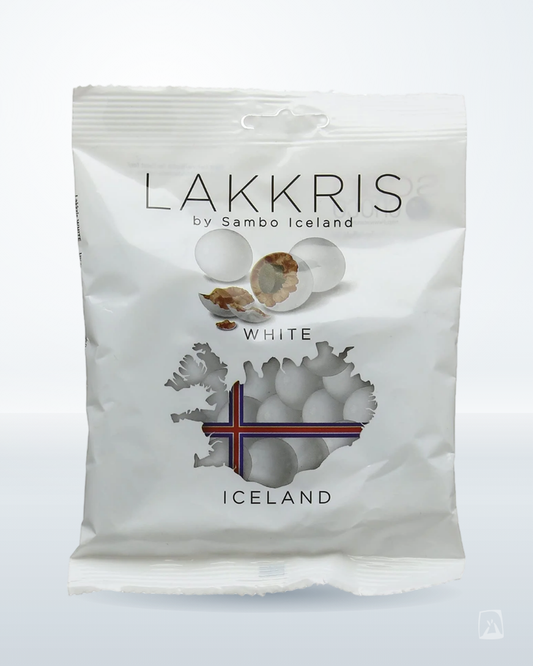 Lakkrís White Snowballs Sambó 130g, Icelandic liquorice