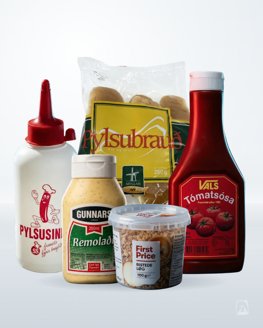 Icelandic Hot Dog Kit Eina með öllu 10 Servings, Icelandic gift bundle