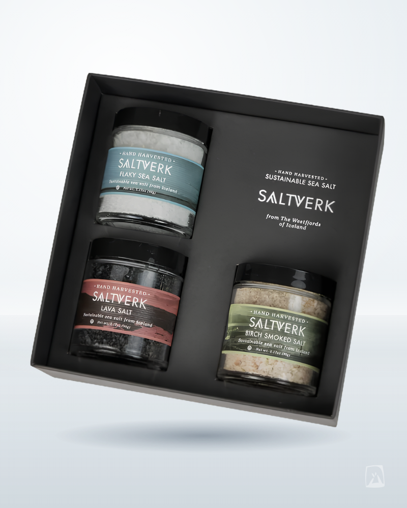 Icelandic Sea Salt Gift Box Saltverk Trio 280g, Icelandic gift bundle
