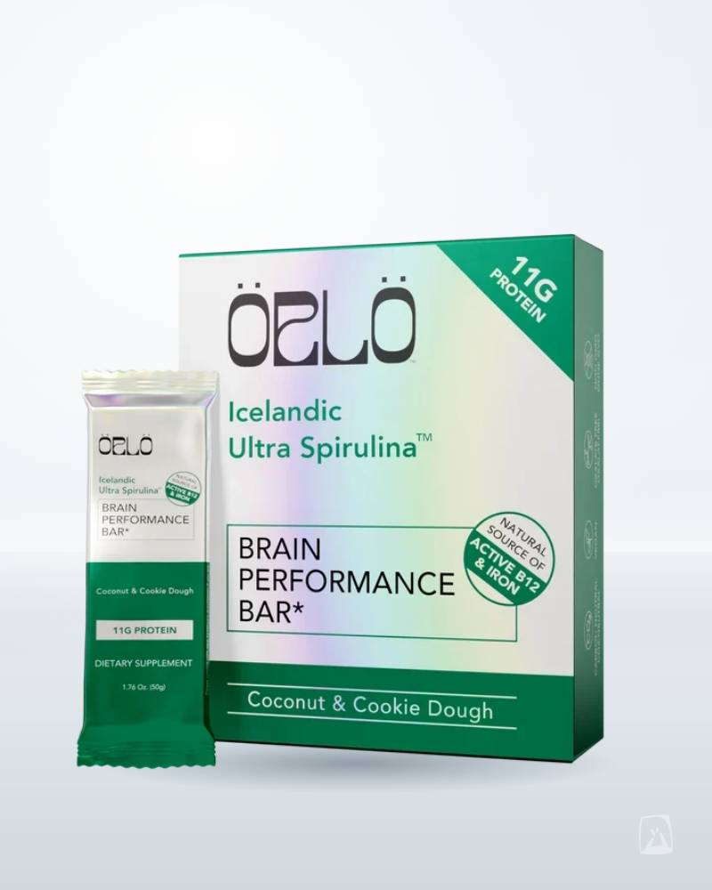 Brain Performance Bars ÖRLÖ Icelandic Ultra Spirulina Box of 12 by ÖRLÖ Nutrition, Icelandic supplement