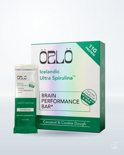 Brain Performance Bars ÖRLÖ Icelandic Ultra Spirulina Box of 12 by ÖRLÖ Nutrition, Icelandic supplement