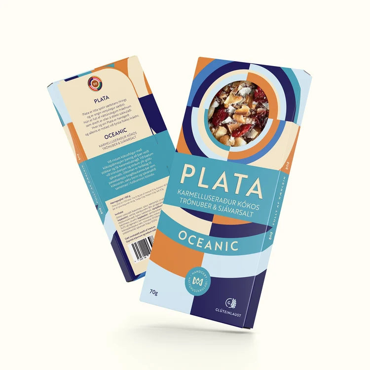 PLATA Oceanic Chocolate Caramelised Coconut & Cranberry, CIRCOLO 70g, Icelandic chocolate
