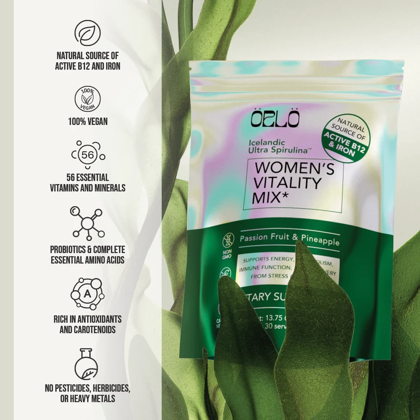 Women's Vitality Mix ÖRLÖ Icelandic Ultra Spirulina 420g by ÖRLÖ Nutrition, Icelandic supplement, additional product photo