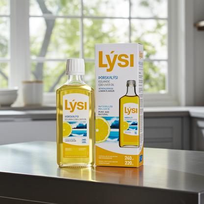 Cod Liver Oil with Lemon Lýsi 240ml, Icelandic supplement, product photo 3