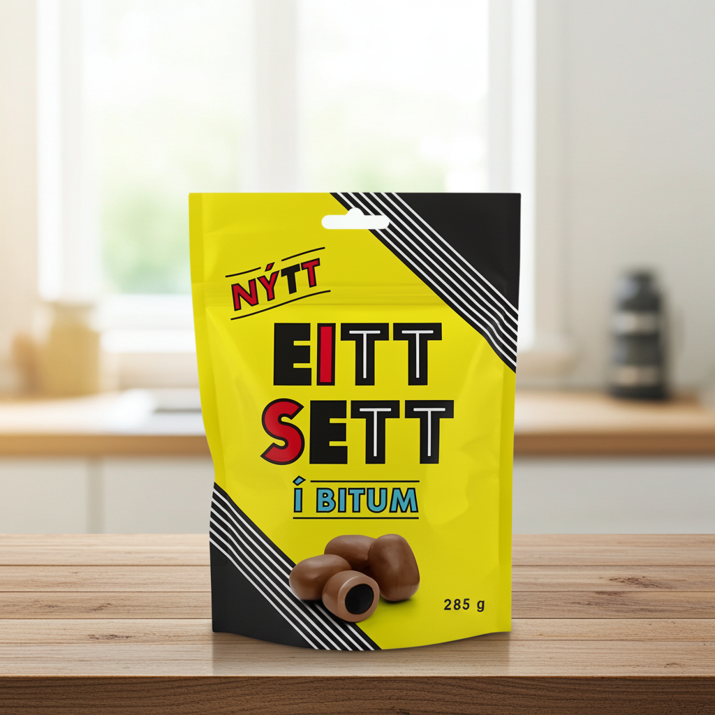 Eitt Sett Chocolate Licorice Bites Nói Síríus 285g by Nói Siríus, Icelandic liquorice, product photo 3