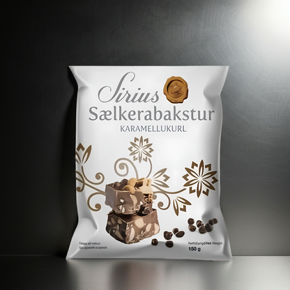 Caramel Chocolate Pieces Síríus Karamellukurl 150g by Nói Siríus, Icelandic chocolate, product photo 3