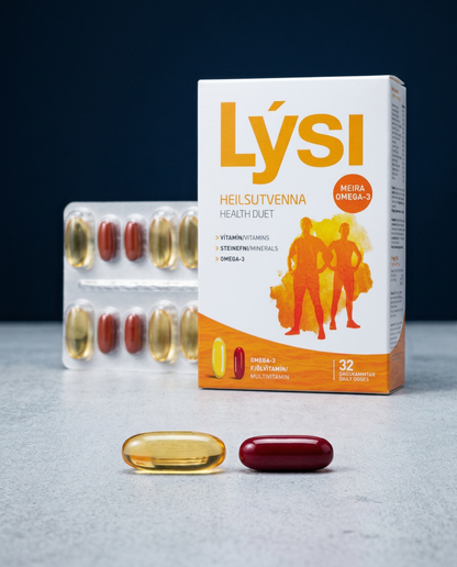 Omega-3 + Multivitamin Duo Lýsi Heilsutvenna 64 ct, Icelandic supplement, additional product photo