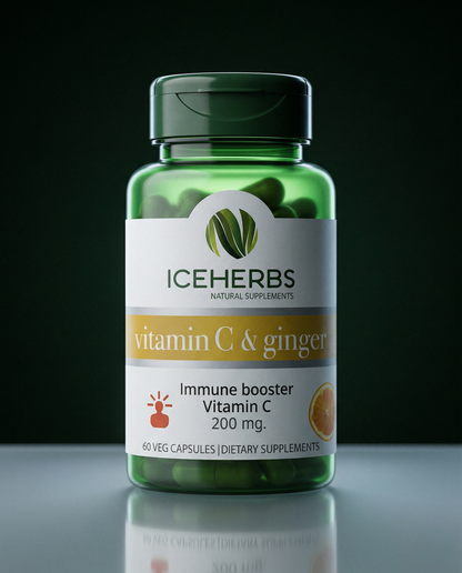 Vitamin C + Ginger Capsules Iceherbs 60 ct, Icelandic supplement, additional product photo