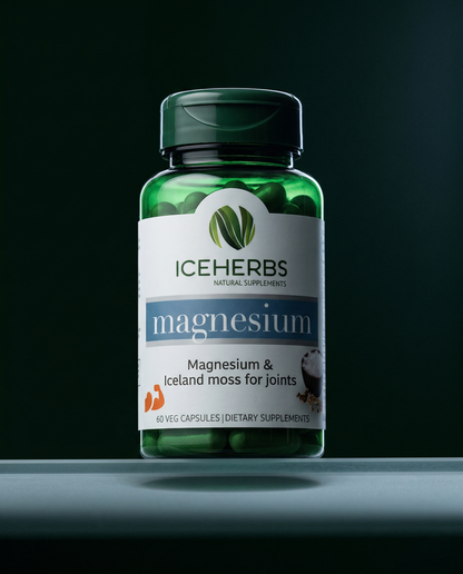 Magnesium + Iceland Moss Capsules Iceherbs 60 ct, Icelandic supplement, additional product photo
