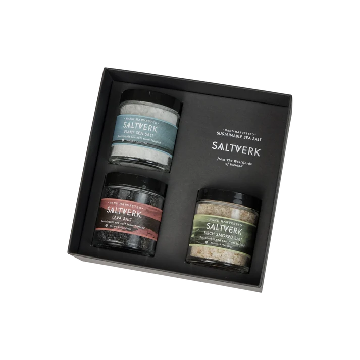 Icelandic Sea Salt Gift Box Saltverk Trio 280g, Icelandic gift bundle