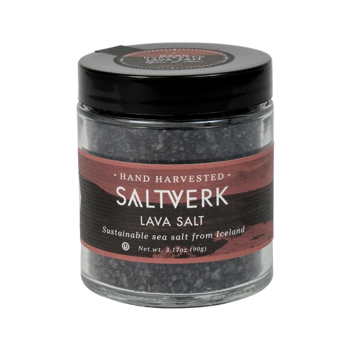 Lava Salt Saltverk Icelandic Sea Salt with Activated Charcoal 90g, Icelandic pantry staple