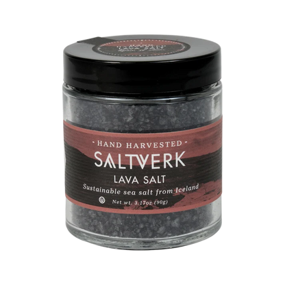 Lava Salt Saltverk Icelandic Sea Salt with Activated Charcoal 90g, Icelandic pantry staple