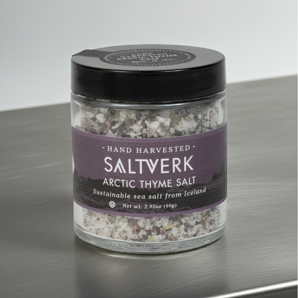 Arctic Thyme Salt Saltverk Icelandic Sea Salt with Wild Thyme 90g, Icelandic pantry staple, product photo 4
