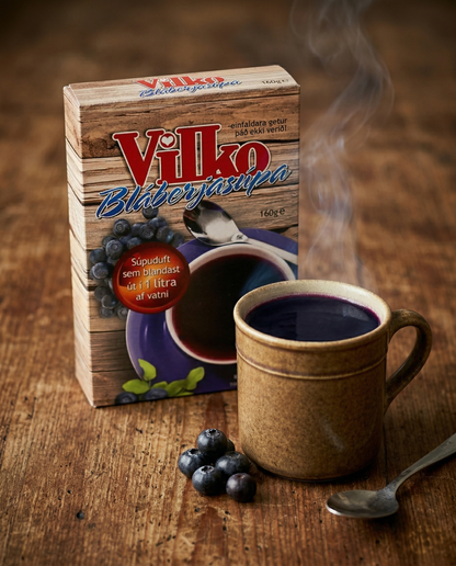 Hot Blueberry Soup Mix Bláberjasúpa, Vilko 175g, Icelandic hot drink, additional product photo