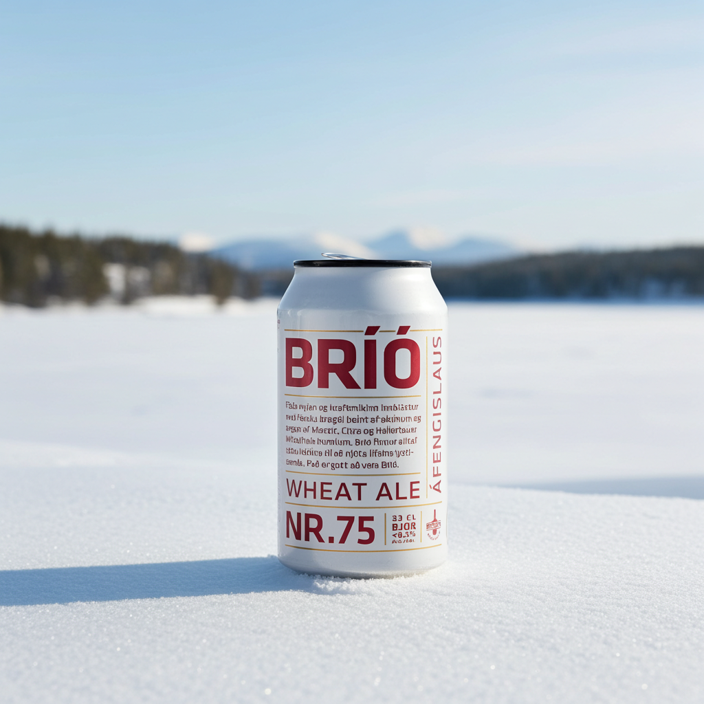 Bríó Nr. 75 Non-Alcoholic Wheat Ale Borg Brugghús 330ml, Icelandic soft drink, product photo 3