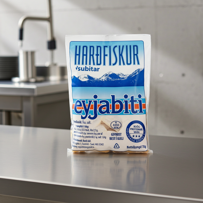 Dried Haddock Fish Jerky Eyjabiti Harðfiskur 200g, Icelandic seafood, additional product photo