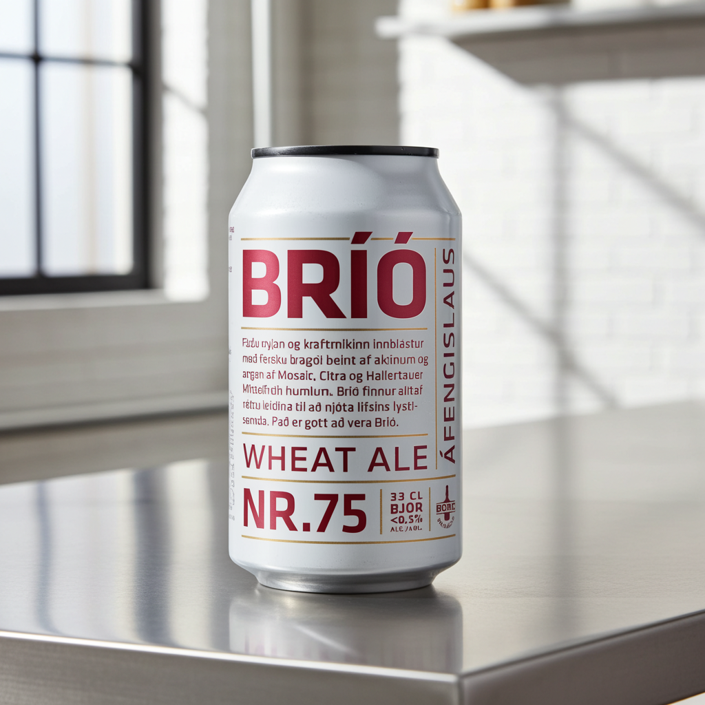 Bríó Nr. 75 Non-Alcoholic Wheat Ale Borg Brugghús 330ml, Icelandic soft drink, product photo 4