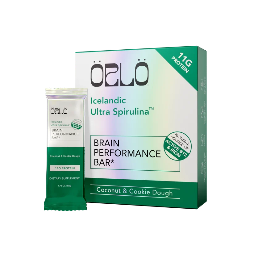 Brain Performance Bars ÖRLÖ Icelandic Ultra Spirulina Box of 12 by ÖRLÖ Nutrition, Icelandic supplement