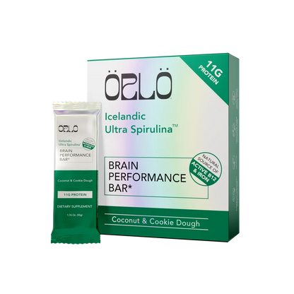 Brain Performance Bars ÖRLÖ Icelandic Ultra Spirulina Box of 12 by ÖRLÖ Nutrition, Icelandic supplement