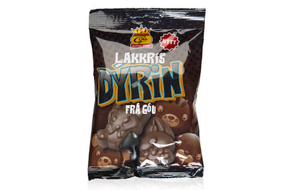 Lakkrísdýr Chocolate Licorice Animals Góa 150g, Icelandic chocolate, additional product photo